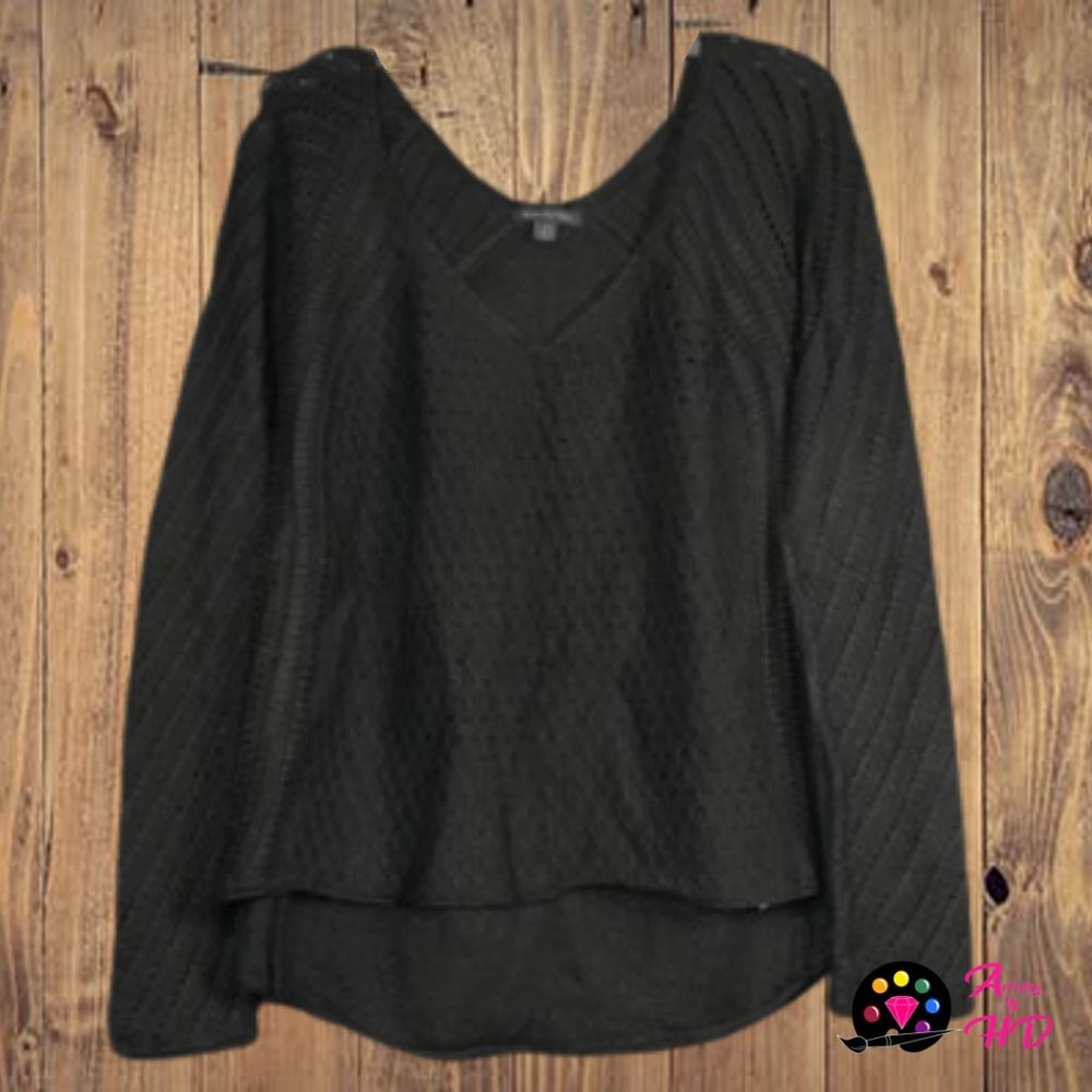 American Eagle Outfitters Black Knit V-neck Sweater size XL